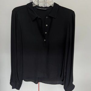 ZARA long sleeved crop black blouse